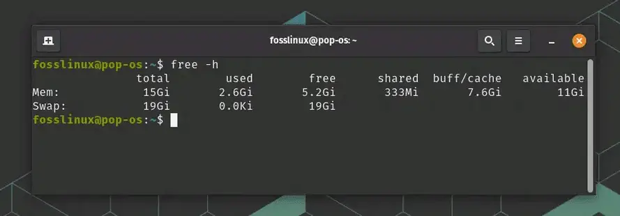 Checking-swap-space-on-Pop_OS