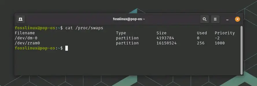 Using-cat-command-to-find-swap-space