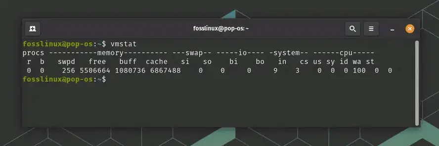 Using-vmstat-command-to-find-swap-space