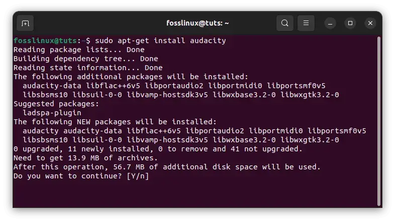Install-audacity