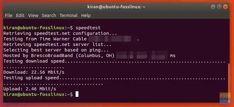 Internet-Speed-Test-Ubuntu-17.10-Terminal