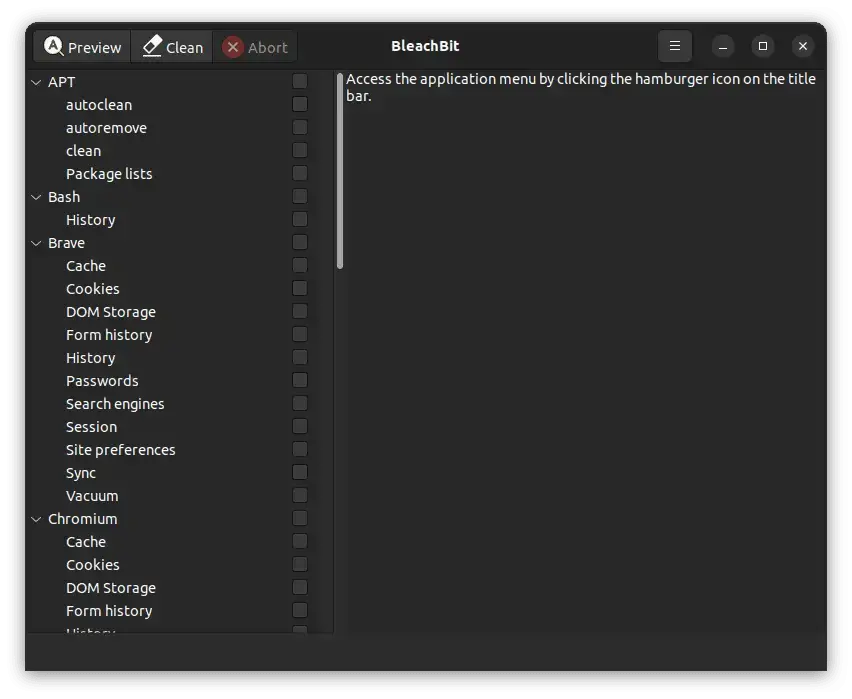 Launch-bleachbit