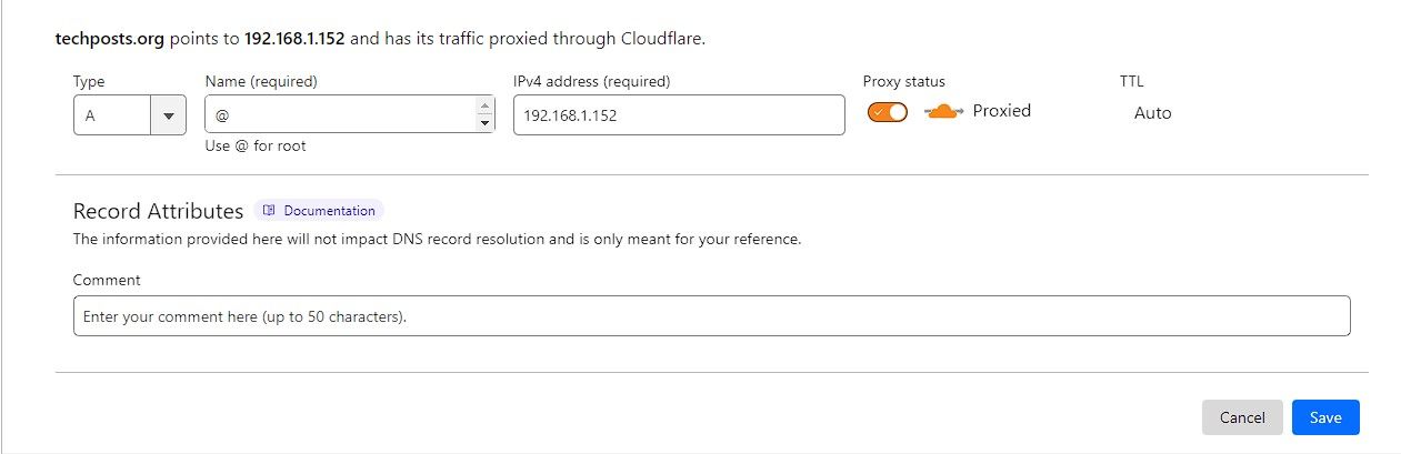 add-static-ip-to-the-cloudflare-dns